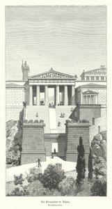 Propylaea, ingången till Akropolis i Aten, antikens Grekland (gravyr) av German School