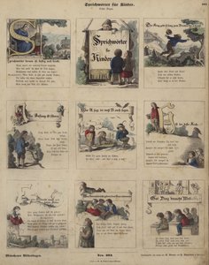 Ordspråk för barn (färgad gravyr) av German School