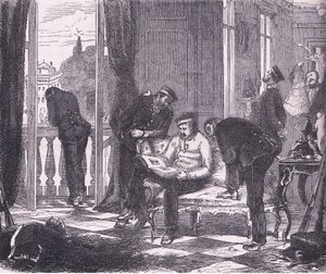 Preussar i ockupation av en villa nära Paris, Cassells historia om kriget mellan Frankrike och Tyskland publicerad av Cassell and Company Limited, ca 1890 (litho) av German School