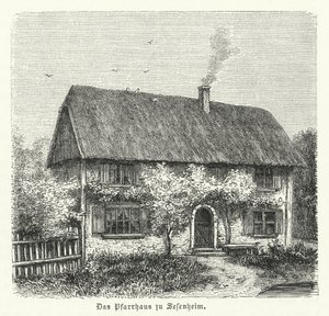 Prästgården i Sessenheim, hem för Friederike Brion, som Johann Wolfgang Goethe hade en kärleksrelation med när han studerade vid Strasbourgs universitet 1770-1771 av German School