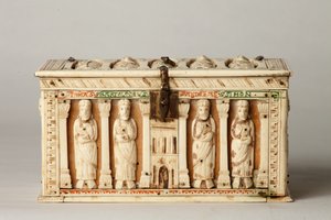 Relikvieskrin, Köln, Tyskland, ca 1150 (trä och elfenben) av German School