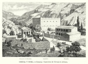 Vägen från Eleusis till Aten, Grekland (litho) av German School