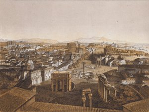 Rom från Capitolium (färglitografi) av German School