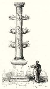 Rostral kolonn av Gaius Duilius, till minne av den romerska sjösegern över karthagerna vid slaget vid Mylae 260 f.Kr. (gravyr) av German School