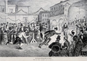 Roulette skate race i berlin 1878. av German School