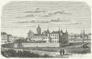 Kungliga slottet i Stockholm på 1600-talet (gravyr) av German School