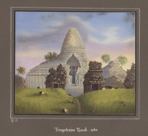 Ruin av templet Tjandi-sebu, Pl.II från Topographical and Natural Science Atlas on the Journey through Java, av Dr.Fr.Junghuhn, Magdeburg 1845 av German School