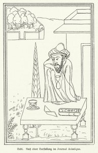Saadi Shirazi, persisk poet (litho) av German School