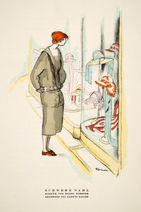 Schwere Wahl, outift av Eugen Mossner, ur Styl, utg.1922 (pochoirtryck) av German School