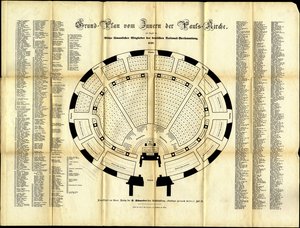 Sittplan för St. Pauls Church National Assembly, 1848 av German School
