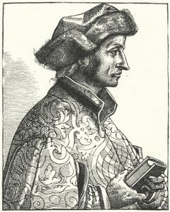 Sebastian Brant, tysk humanist och satiriker (gravyr) av German School