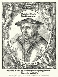 Sebastian Muenster, tysk kartograf, kosmograf och författare till Cosmographia, det tidigaste verket som beskriver världen på tyska (gravyr) av German School