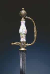 Litet svärd, ca 1770 (stål, förgylld mässing och porslin) av German School