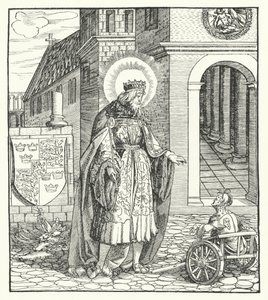 St Edward the Confessor, kung av England (gravyr) av German School