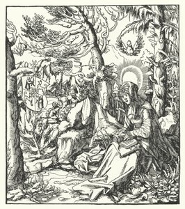 St Ida av Lorraine (c1040-1113) (gravyr) av German School