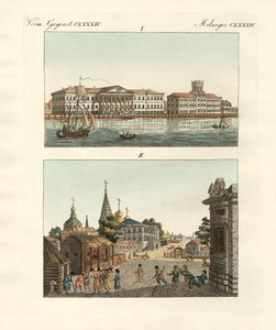 Konstiga föremål från Ryssland (färgad gravyr) av German School