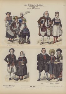Schweizisk dräkt, slutet av 1700-talet (färgad gravyr) av German School