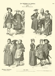Schweiziska dräkter, sent 1700-tal (gravyr) av German School