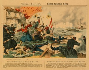 Tak av Suchum-Kale av turkarna under det rysk-turkiska kriget, 15 maj 1877, utgiven av F.C. Wentzel, Weissenburg, 1877 av German School