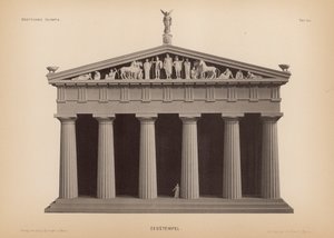 Zeus tempel, Olympia, Grekland (litho) av German School