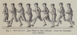 Tio bilder på en springande man tagna på en sekund (gravyr) av German School
