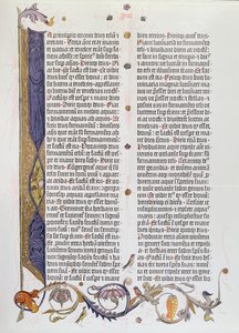 Den 36-radiga bibeln, tryckt av Gutenberg (vellum) av German School