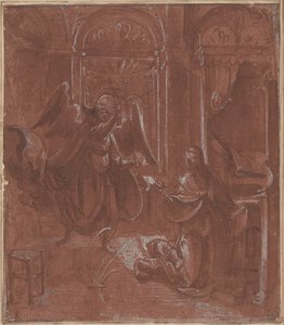 Bebådelsen, ca 1520 (penna och bläck) av German School