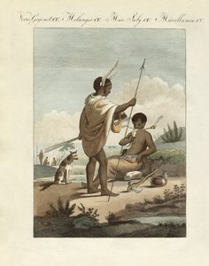 Bechuans (färgad gravyr) av German School