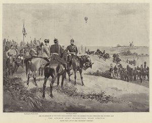 Den tyska armén manövrar nära Stettin (litho) av German School
