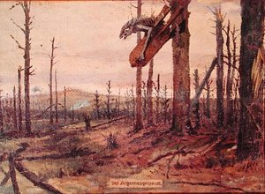The Ghost of the Argonne Forests, ca 1914-18 (olja på duk) av German School