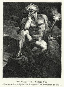 The Giant of the Western Star, illustration från den första upplagan av den skotska poeten Thomas Campbells The Pleasures of Hope av German School