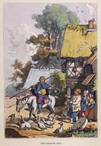 Den gyllene hönan (färg litho) av German School