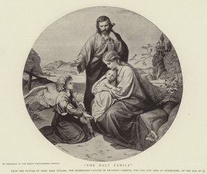 Den heliga familjen (gravyr) av German School