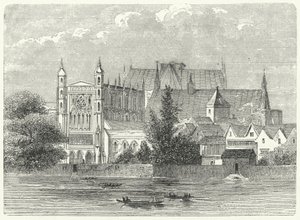 Houses of Parliament i Westminster på kung Charles I:s tid av German School