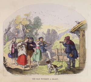 Mannen utan hjärta (färg litho) av German School