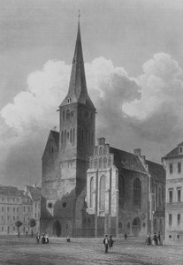 Nikolaikirche, Berlin (stålgravyr) av German School