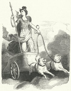Den nordiska gudinnan Freyja (gravyr) av German School