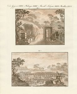 Den utgrävda staden Pompeji av German School