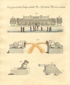 Ispalatset vid floden Neva i St. Petersburg (färgad gravyr) av German School