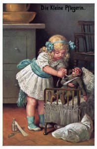 Den lilla sköterskan (färg litho) av German School