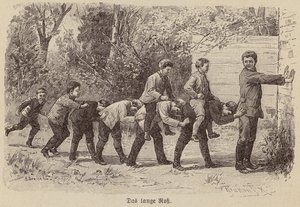 Det långa hästspelet (gravyr) av German School