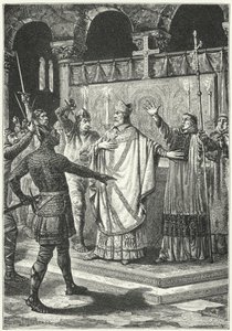 Mordet på Thomas a Becket i Canterbury Cathedral av German School