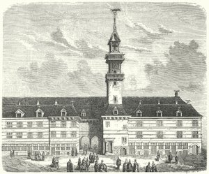 Den ursprungliga Royal Exchange, London (gravyr) av German School