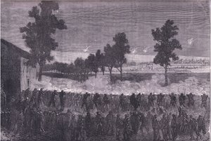 The sortie of Cachan, Cassells History of the War between France and Germany publicerad av Cassell and Company Limited, c.1890 (litho) av German School