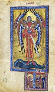 Theophany of Divine Love (Vision från Book of Divine Works), c.1220-30 (gouache på pergament) av German School