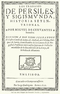 Titelsidan för den första upplagan av den spanska romanförfattaren Miguel de Cervantes