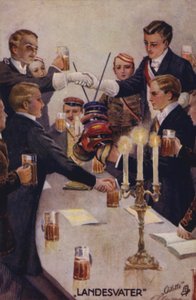 Skål för fosterlandet (färglitografi) av German School