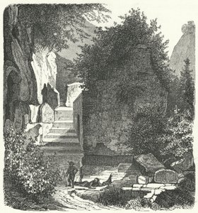 Grav av den romerske poeten Vergilius, Posillipo, Neapel (gravyr) av German School