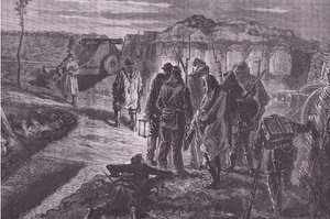 På vallarna, Cassells historia om kriget mellan Frankrike och Tyskland publicerad av Cassell and Company Limited, ca 1890 (litho) av German School