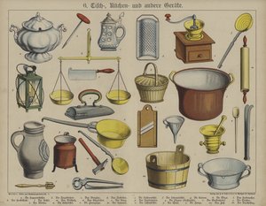 Redskap (färg litho) av German School